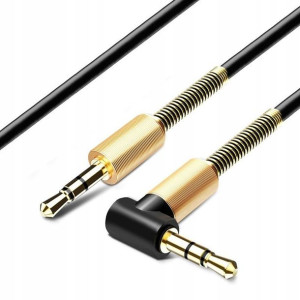 Kabel kątowy Jack - Jack 3,5 pozłacane końcówki 1m