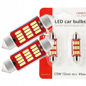 Żarówki LED 12/24V 10SMD C5W C10W Festoon 41mm