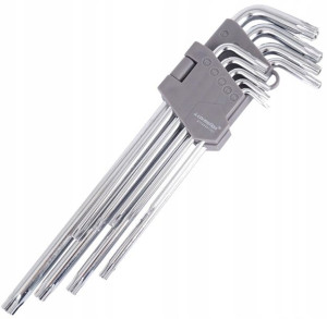 KLUCZE TORX Trzpieniowe OTWOROWE 9SZT T10-T50