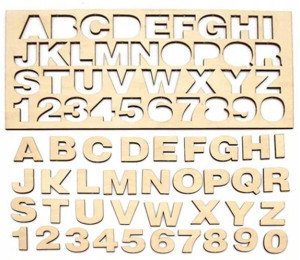 LITERY ze sklejki drewnianej 0-9 A-Z 30mm 36 sztuk