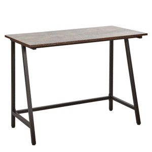 Biurko 100 x 50 cm ciemne drewno z czarnym VILSECK