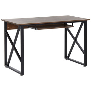Biurko 120 x 60 cm ciemne drewno DARBY