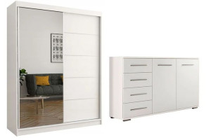 Zestaw szafa 150 z lustrem + komoda 135 cm