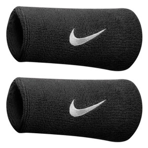 Frotki na rękę nike szerokie swoosh doublewide czarne 2szt nnn05010
