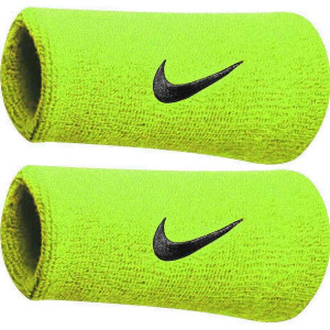 Frotka na rękę szeroka nike swoosh doublewide wristbands limonkowe 2szt nnn