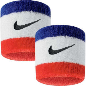 Frotki na nadgarstek nike swoosh niebiesko-biało-czerwone 2 szt. n000156562