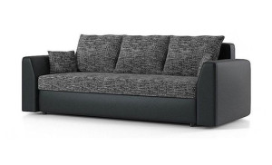 ROZKŁADANA KANAPA SOFA PODŁOKIETNIKI popiel czarny
