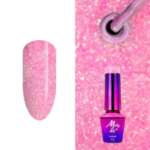 Lakier hybrydowy MollyLac Frozen Rose brokat 502
