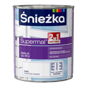 ŚNIEŻKA SUPERMAL szybkoschnąca biała emalia do PCV 750ml (16064)