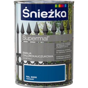 ŚNIEŻKA SUPERMAL emalia chlorokauczukowa do metalu 0,9l NIEBIESKA (9211)