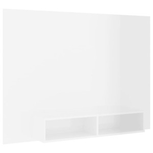 Wisząca szafka pod TV, biała z połyskiem, 135 x 23,5 x 90 cm