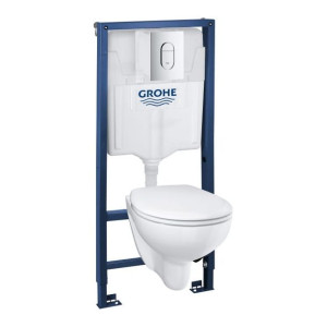 Zestaw podtynkowy WC Grohe Bau z miską bezkołnierzową i deską wolnoopadając
