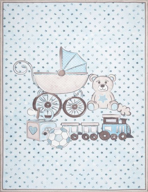 DYWAN 8089 BROWN BLUE 140X180 bawełna szenil