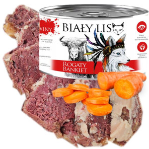 Biały Lis Rogaty Bankiet puszka 410g 98% mięsa