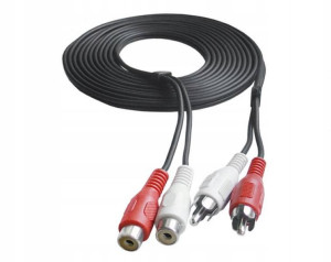 Kabel 2x Rca Cinch Wtyk - 2x Rca Cinch Gniazdo 5m