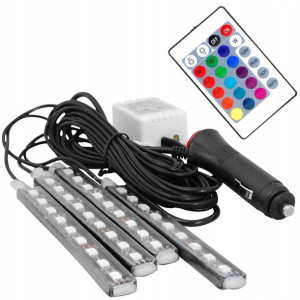 Oświetlenie Led Rgb Wnętrza Auta Kabiny Samochodu