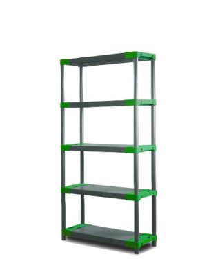 Regał plastikowy Jupiter-5 180x80x46 zielone boki Do Biura Magazynu Sklepu
