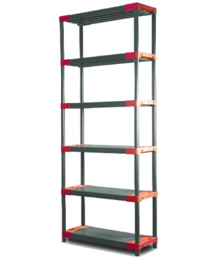Regał plastikowy Jupiter-6 222x80x46 czerwone boki Do Biura Magazynu Sklepu