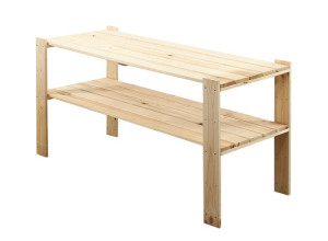 MAXI Regał Drewniany 64x120x50 cm 2 Półki ażurowe Drewno sosnowe Naturalny