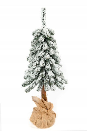 Mini Choinka Na Pniu Sztuczna Sosna Ośnieżona 50cm