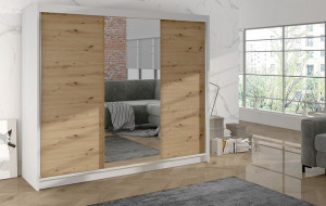 Szafa 200 Cm Z Lustrem Środek 3 Drzwi - Szafa Z Lustrem 200x215x58