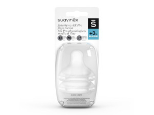 Suavinex Smoczek do butelki SX Pro średni przepływ M 3m+ 2 sztuki