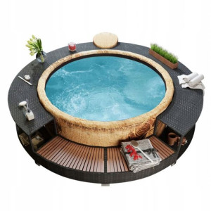 Obudowa Jacuzzi Spa Technorattan Ogrodowe Czarna