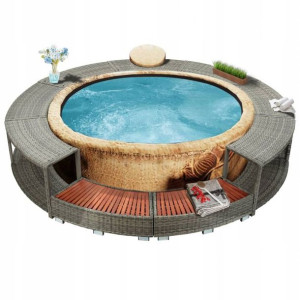Obudowa Jacuzzi Spa Technorattan Ogrodowe Szara