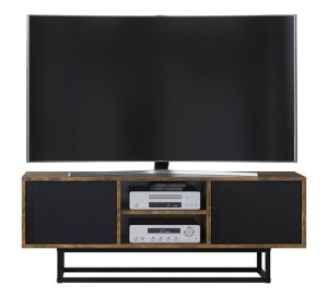 Komoda Stolik Szafka Rtv Tv Loft Retro Industrial Brąz Czarny Lft001a