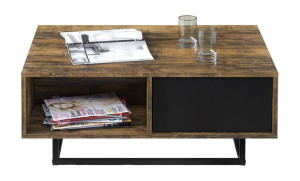 Stolik Kawowy Szafka Ława Loft Retro Industrial Brąz Czarny Lft201