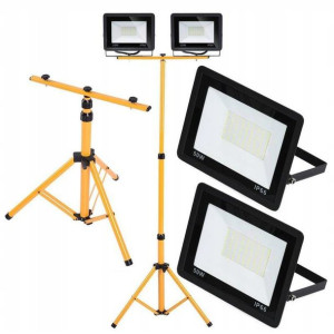Zestaw 2x Lampa Naświetlacz Led Do Prac + Statyw