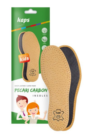 Wkładki skórzane przeciwpotne do butów dziecięcych - Kaps Pecari Carbon