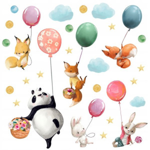 BARDZO DUŻE naklejki ścienne BALONY zwierzątka XXL