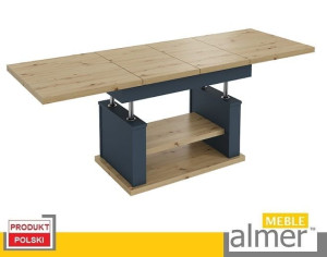Ława Ławostół Stół L06 Dąb Artisan Grafit 130/210x80 Rozkładany