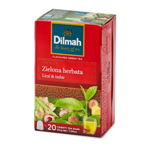 Dilmah Green Tea Liczi Imbir ex20 z zawieszką