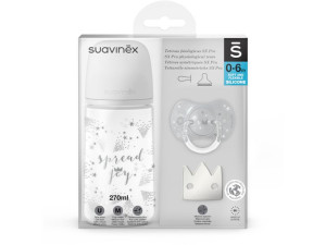 Suavinex Zestaw Butelka SX Pro 270 ml smoczek klips Spread Joy