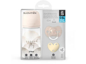 Suavinex Zestaw Butelka SX Pro 270 ml smoczek klips Spread Joy