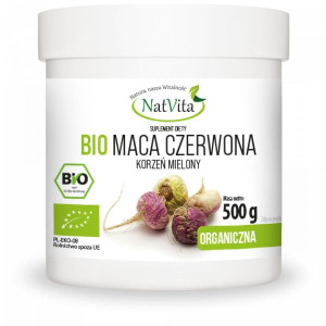 Maca BIO RAW czerwona mielona 500g NatVita