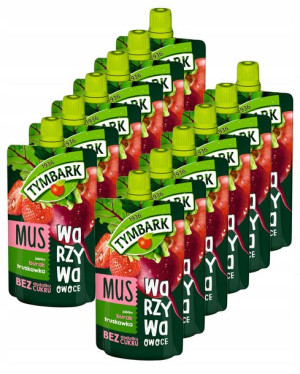 Mus Tymbark Warzywa Owoce BURAK Truskawka 12x100g