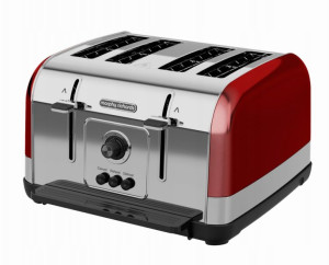 Toster Morphy Richards na 4 kromki czerwony 1800W