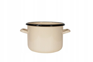 Garnek Emaliowany Elo-pol Perłowy Kremowy 18cm 3,4
