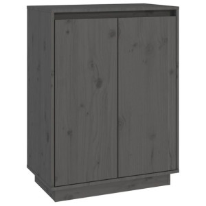 Szafka na buty, szara, 60x35x80 cm, lite drewno sosnowe