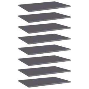 Płyta Meblowa Półka 8 Szt. Połysk Szara 60x40x1,5