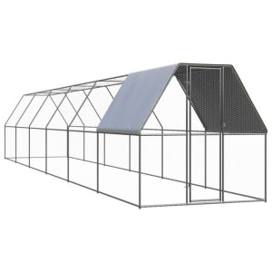 Klatka zewnętrzna dla kurcząt, 2x12x2 m, stal galwanizowana