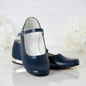 Buty wizytowe granatowe dziewczęce KBD-820 - Rozmiar: 30