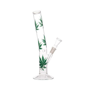Bongo szklane 26 cm zielone listki