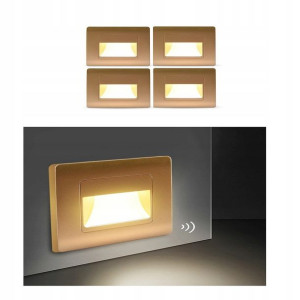 Zestaw Lamp 4szt Kinkiet Czujnik Ruchu Korytarz