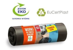 Worki na śmieci 60 l A/50 czarne HDLD