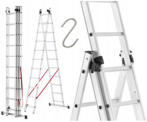 Drabina Aluminiowa 3x10 Rozkładana Stabilna Gratis