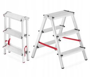 Drabina Domowa Dwustronna Składana 2x3 Aluminiowa